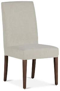 Harbor Light Beige Short Slipcover Chair With Medium-tone Leg