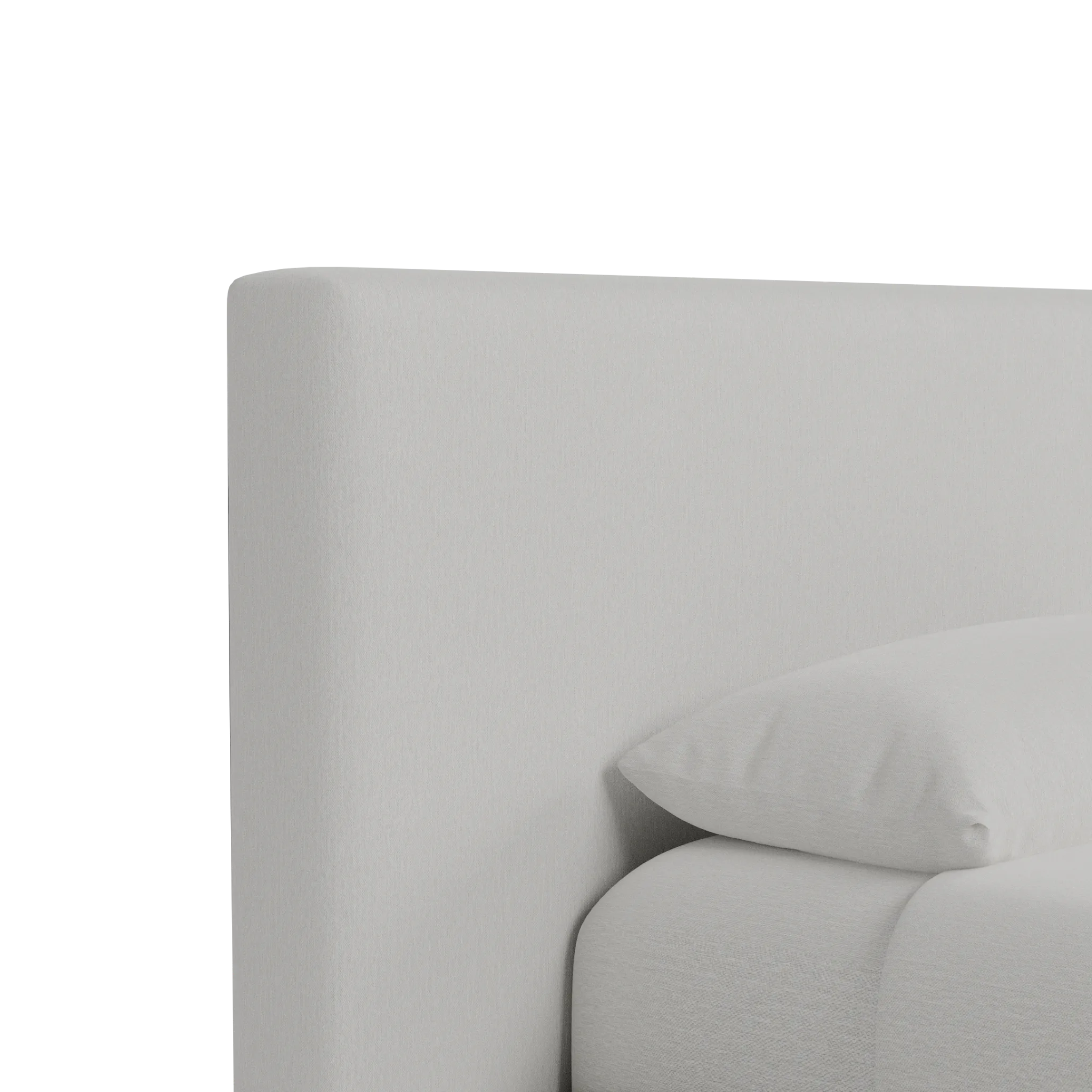 Grayton Linen Light Beige 44" Upholstered Platform Bed