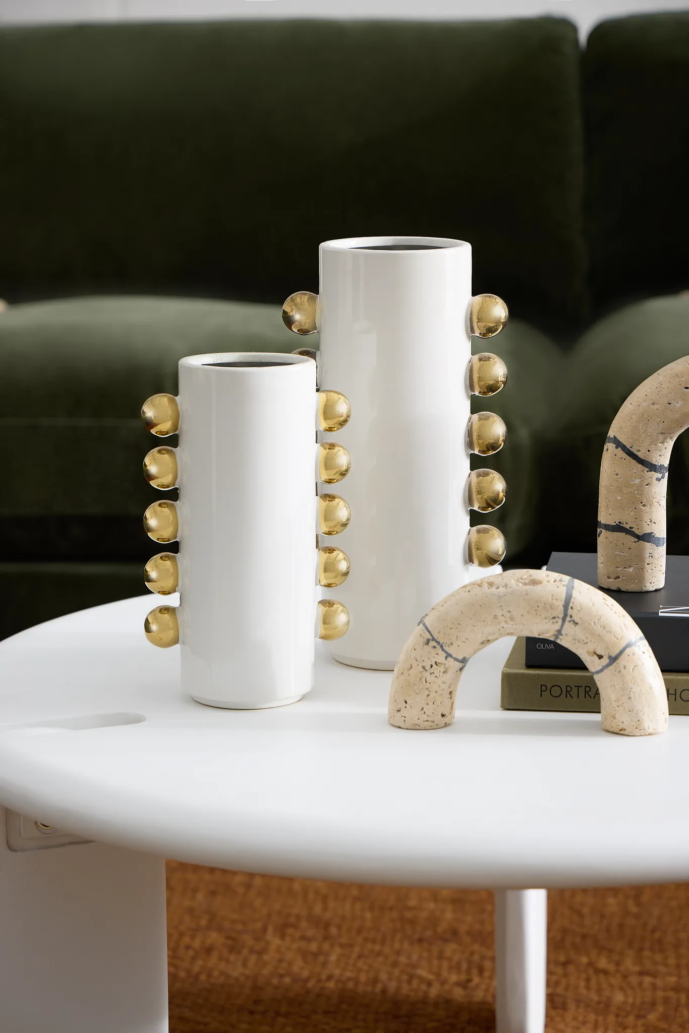 Knobs White Small Vase