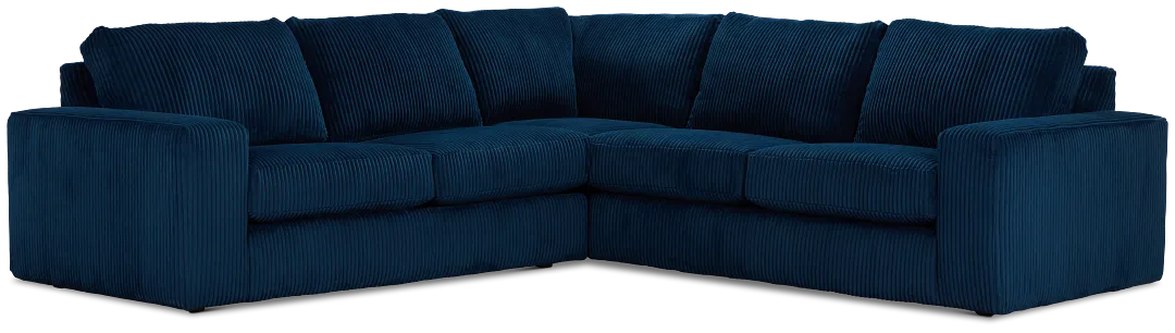 Charlie Dark Blue Fabric Small Two-arm Sectional