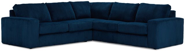 Charlie Dark Blue Fabric Small Two-arm Sectional