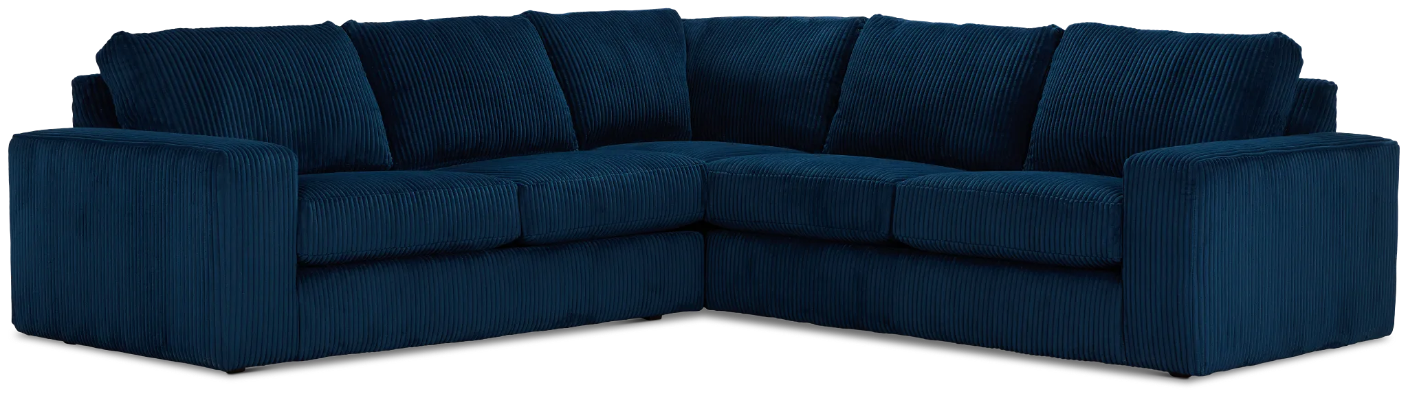 Charlie Dark Blue Fabric Small Two-arm Sectional