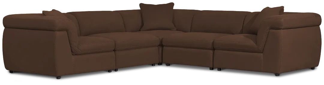 Aria Dark Brown Micro Immersive 5-piece Modular Sectional W/2 Speakers