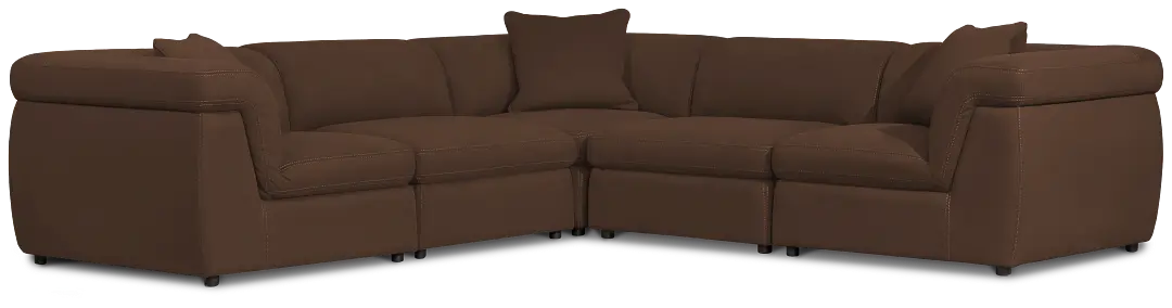 Aria Dark Brown Micro Immersive 5-piece Modular Sectional W/2 Speakers Aria Dark Brown Micro Immersive 5-piece Modular Sectional W/2 Speakers