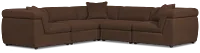 Aria Dark Brown Micro Immersive 5-piece Modular Sectional W/2 Speakers