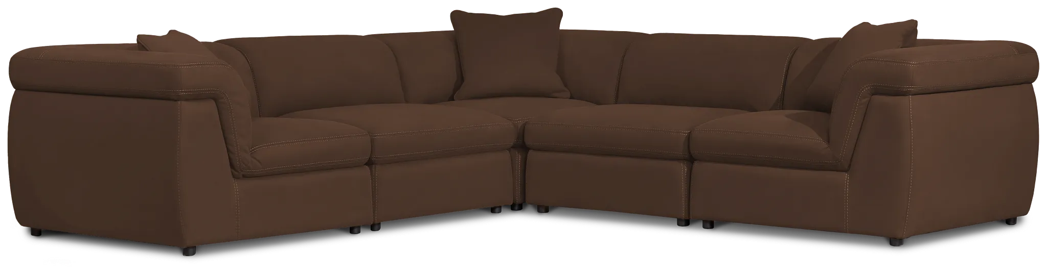 Aria Dark Brown Micro Immersive 5-piece Modular Sectional W/2 Speakers