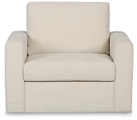 Addie Beige Fabric Swivel Chair