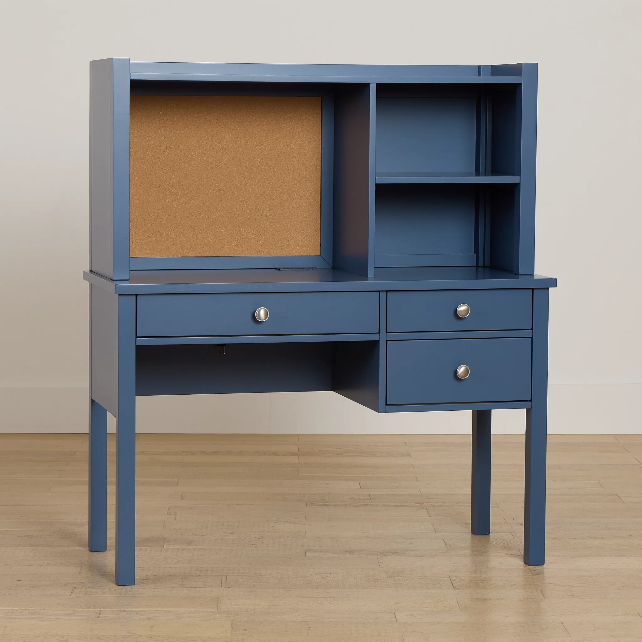 Charleston Dark Blue 3-drawer Desk & Hutch