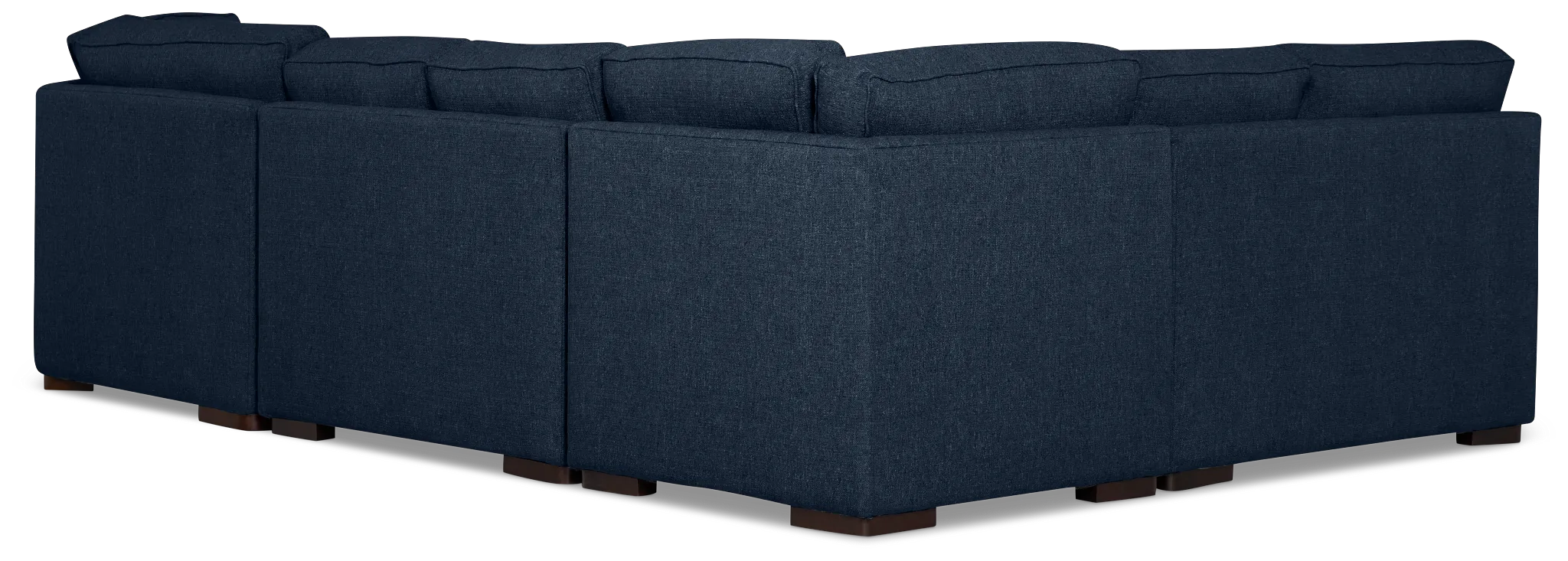 Sinclair Dark Blue Fabric Medium Right Facing Cuddler Sectional