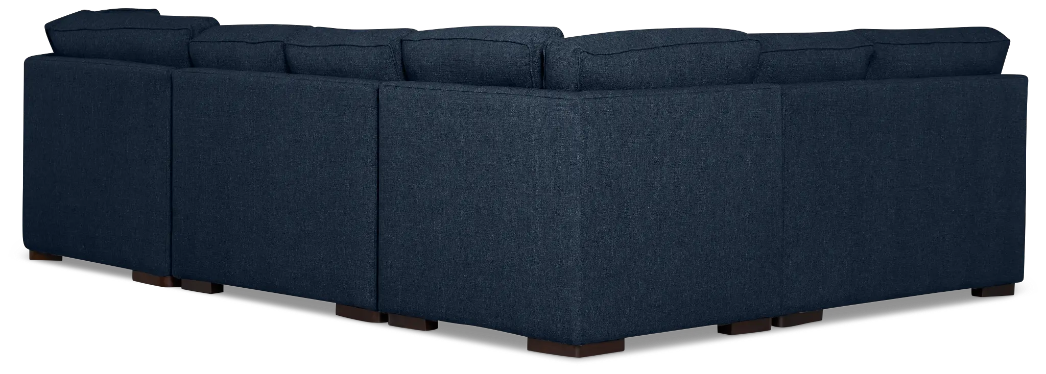 Sinclair Dark Blue Fabric Medium Right Facing Cuddler Sectional Sinclair Dark Blue Fabric Medium Right Facing Cuddler Sectional