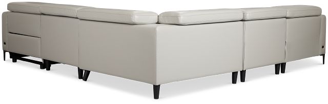 Ava Light Gray Micro Large Dual Power Left Chaise Sectional
