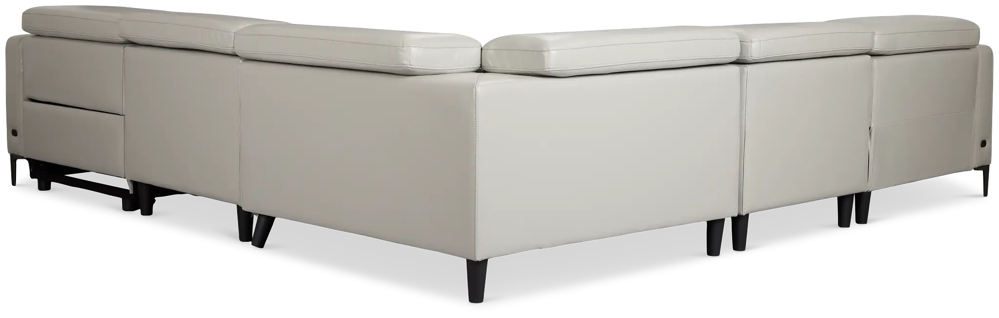 Ava Light Gray Micro Large Dual Power Left Chaise Sectional Ava Light Gray Micro Large Dual Power Left Chaise Sectional