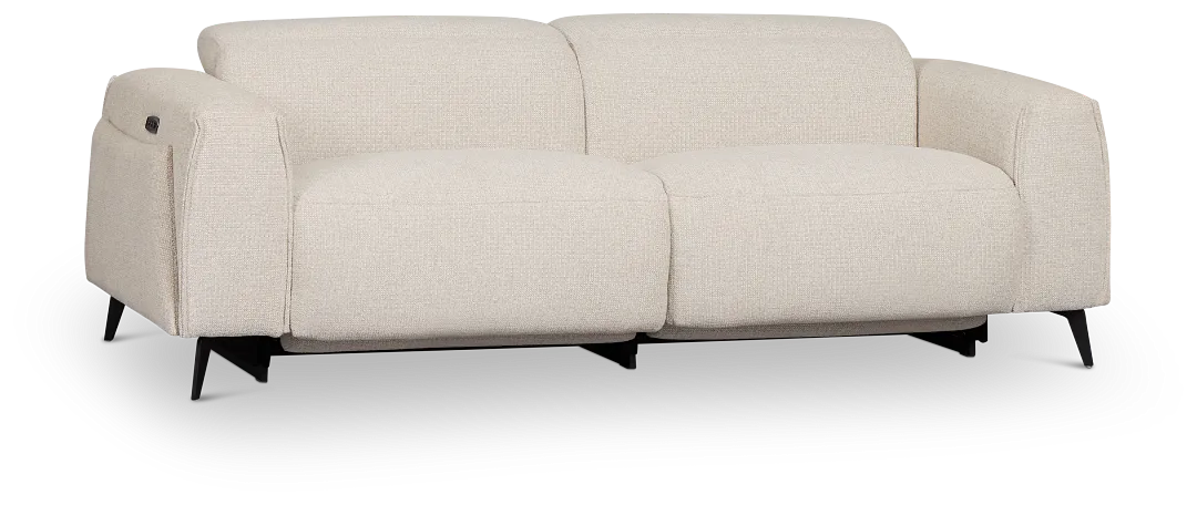 Reyna Light Beige Fabric Power Reclining Sofa