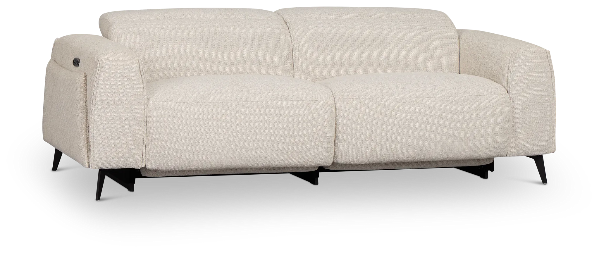 Reyna Light Beige Fabric Power Reclining Sofa