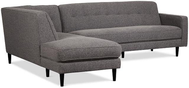 Milo Gray Fabric Small Left Bumper Sectional