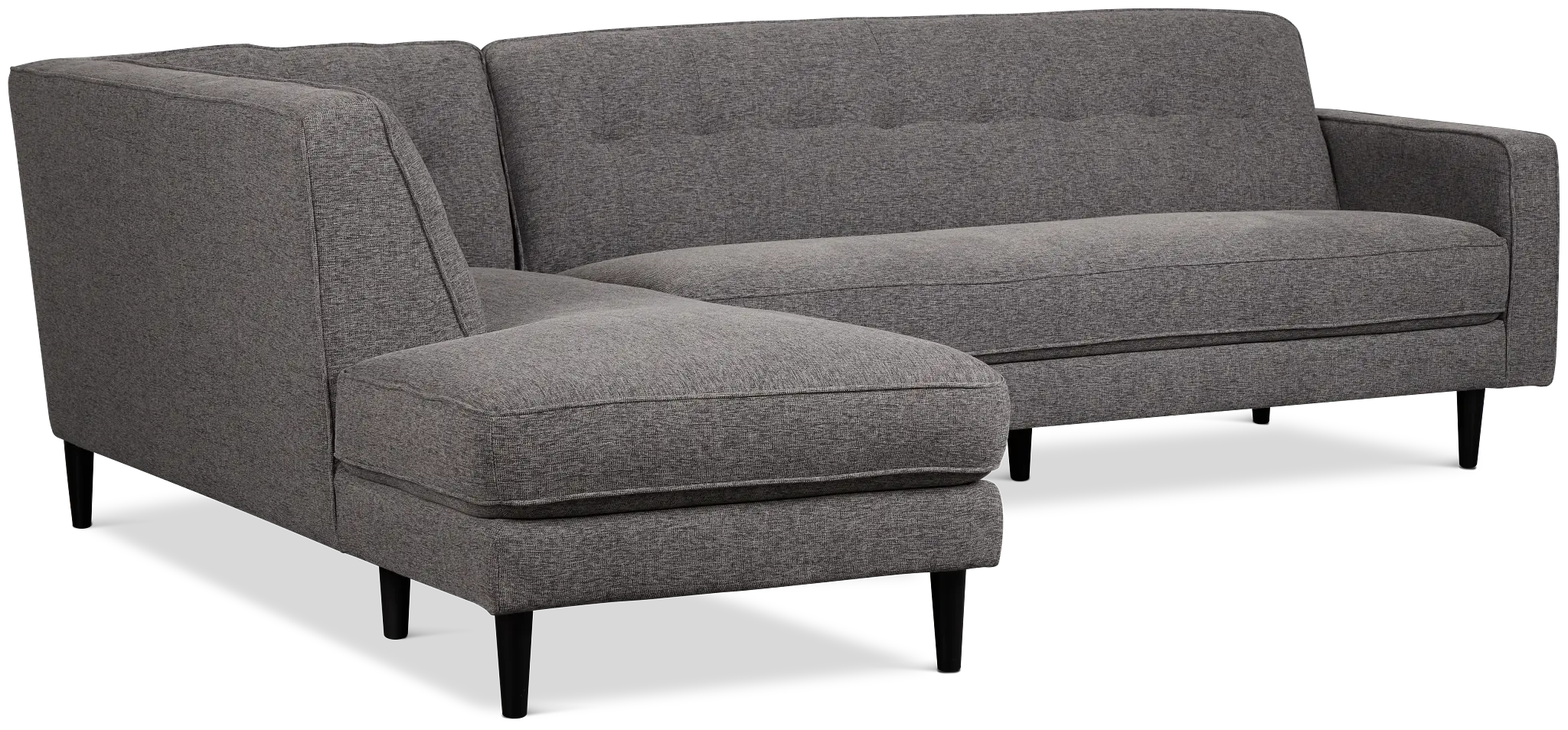 Milo Gray Fabric Small Left Bumper Sectional Milo Gray Fabric Small Left Bumper Sectional