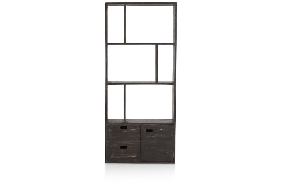 Indigo Light Brown Wood Bookcase, (1)