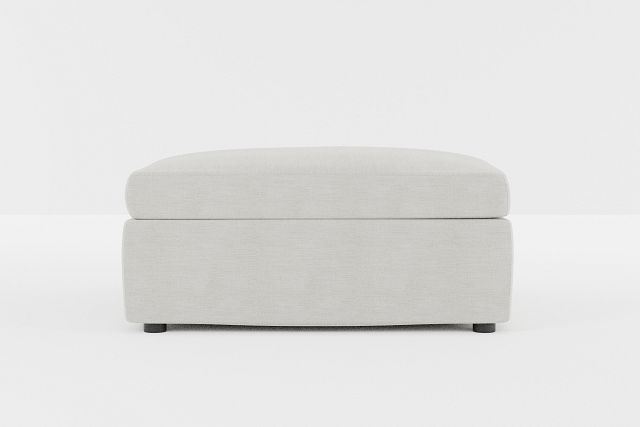Destin Maguire Ivory Fabric Cocktail Ottoman