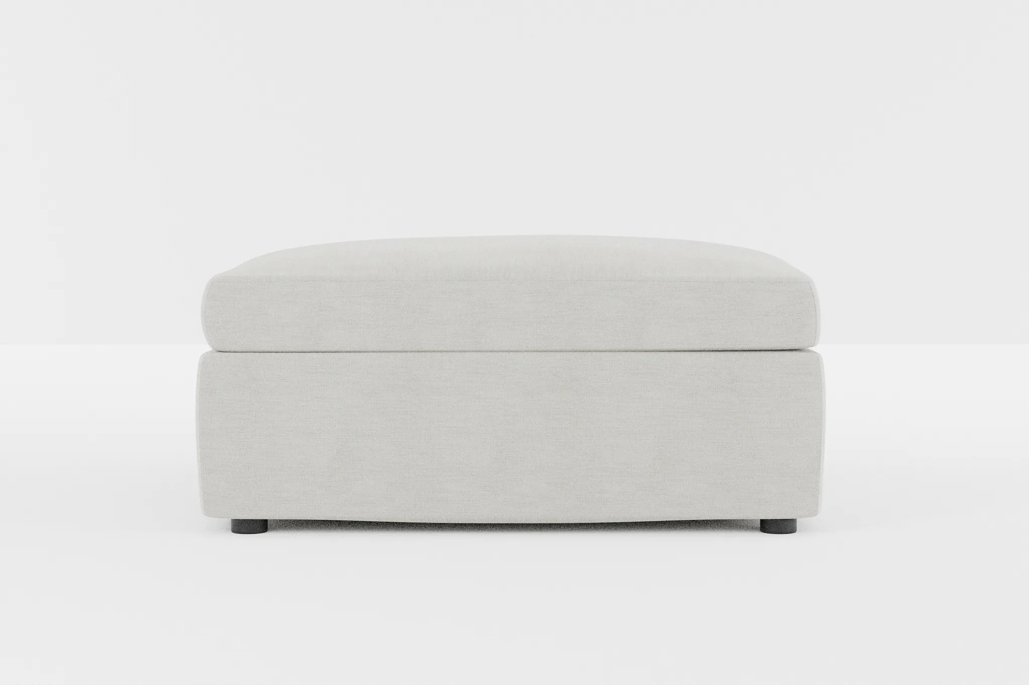 Destin Maguire Ivory Fabric Cocktail Ottoman