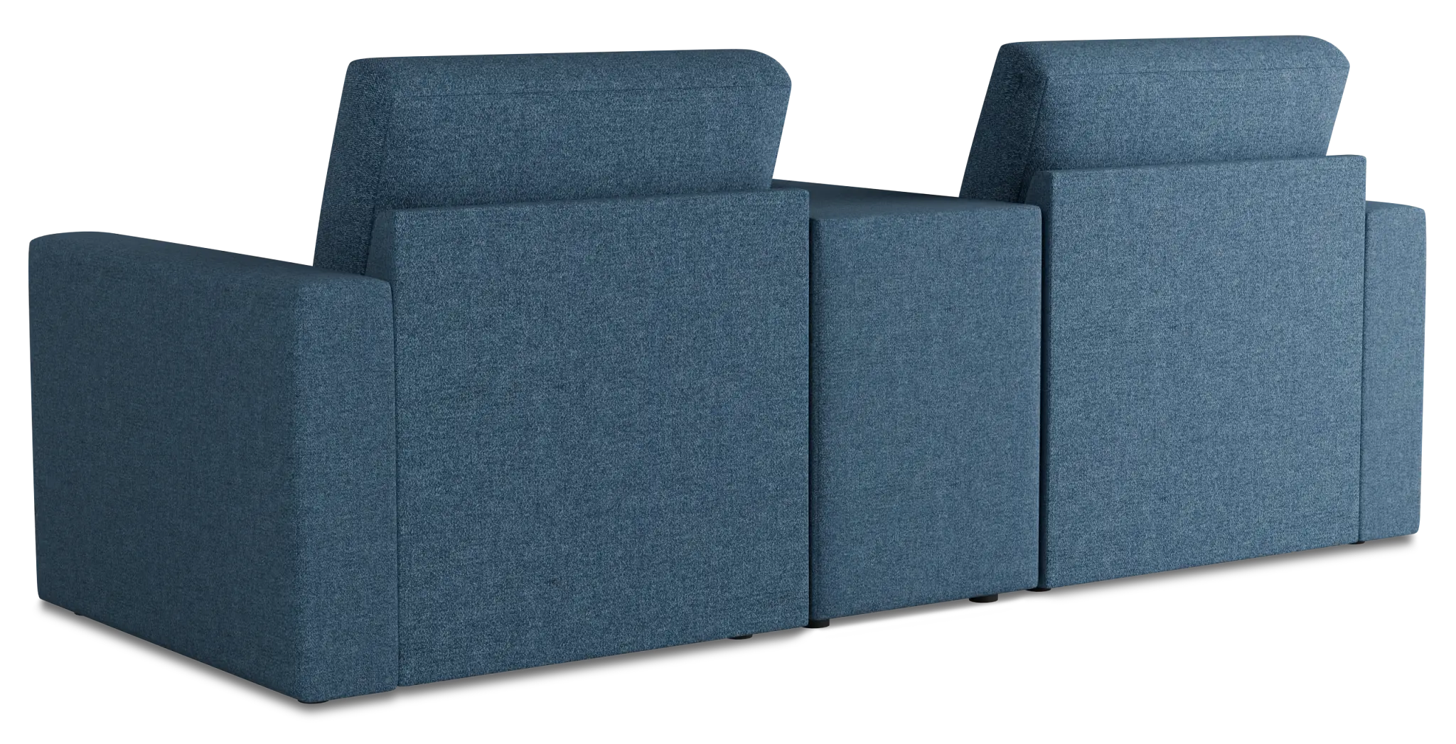 Citymod Blue Fabric 3-piece Modular Sofa With Storage Console Citymod Blue Fabric 3-piece Modular Sofa With Storage Console