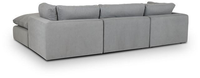 Grant Light Gray Fabric 4-piece Bumper Sectional