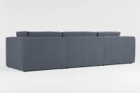 Destin Victory Dark Blue Fabric 3-piece Modular Sofa