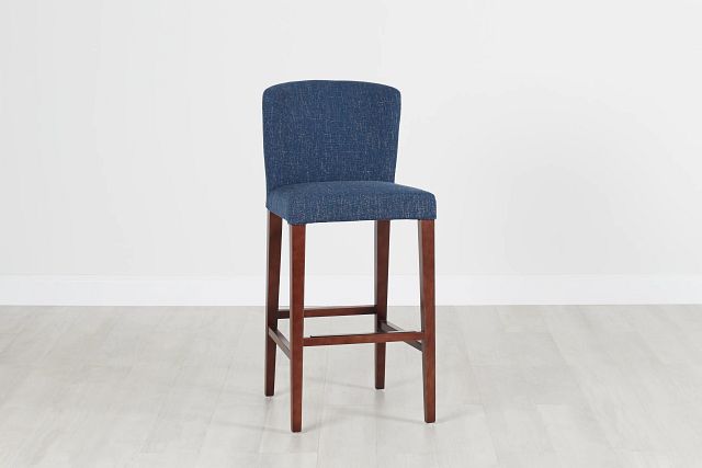 Bentley Dark Blue 30" Upholstered Barstool