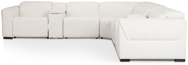 Ellis Light Beige Fabric Large Triple Power Reclining Two-arm Sectional