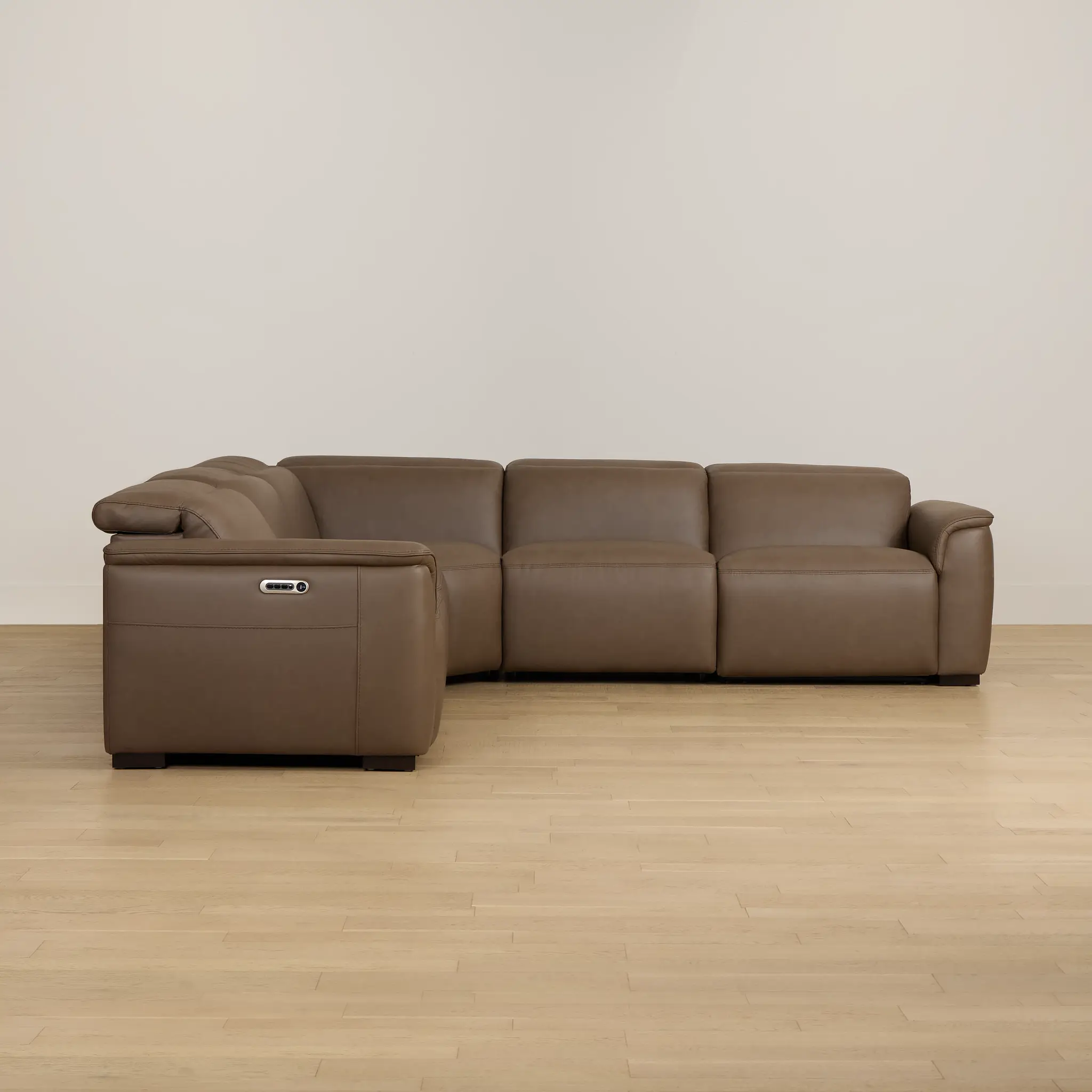 Brodie Dark Brown Lthr/vinyl Small Dual Power Reclining Two-arm Sectional Brodie Dark Brown Lthr/vinyl Small Dual Power Reclining Two-arm Sectional