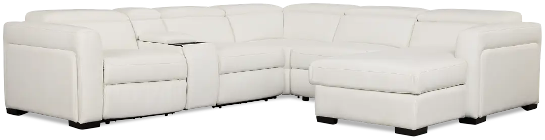 Melody White Storage Small Dual Power Right Chaise Sectional Melody White Storage Small Dual Power Right Chaise Sectional