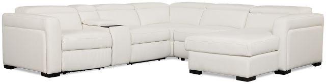 Melody White Storage Small Dual Power Right Chaise Sectional