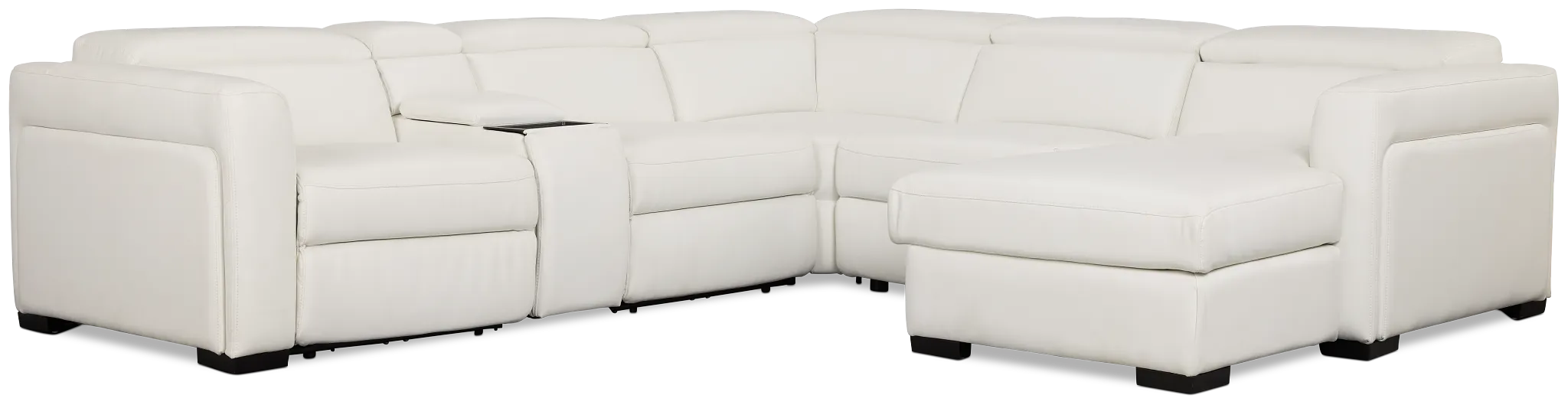 Melody White Storage Small Dual Power Right Chaise Sectional