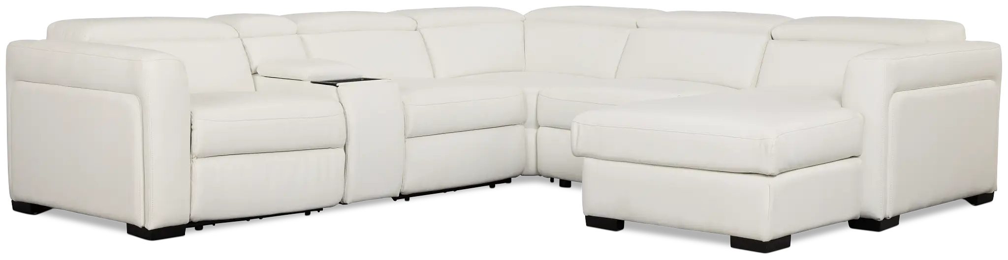 Melody White Storage Small Dual Power Right Chaise Sectional Melody White Storage Small Dual Power Right Chaise Sectional