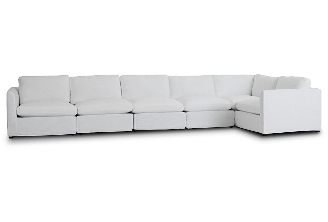 Willow White Fabric Large Two-arm Sectional