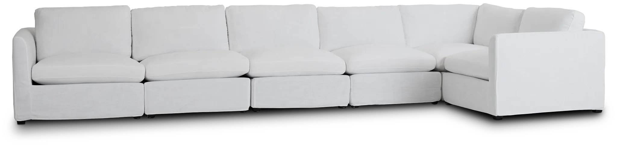 Willow White Fabric Large Two-arm Sectional
