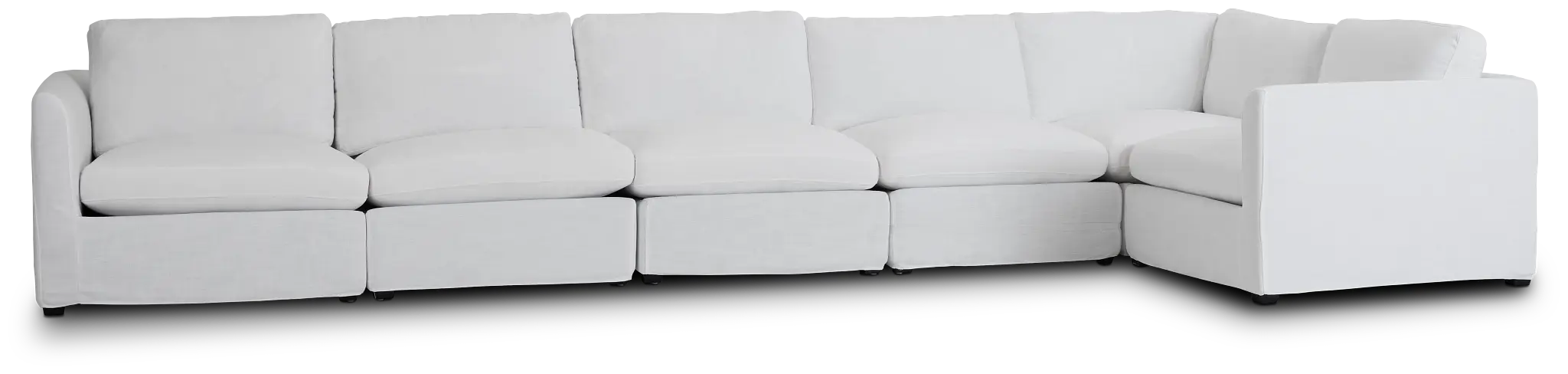Willow White Fabric Large Two-arm Sectional Willow White Fabric Large Two-arm Sectional