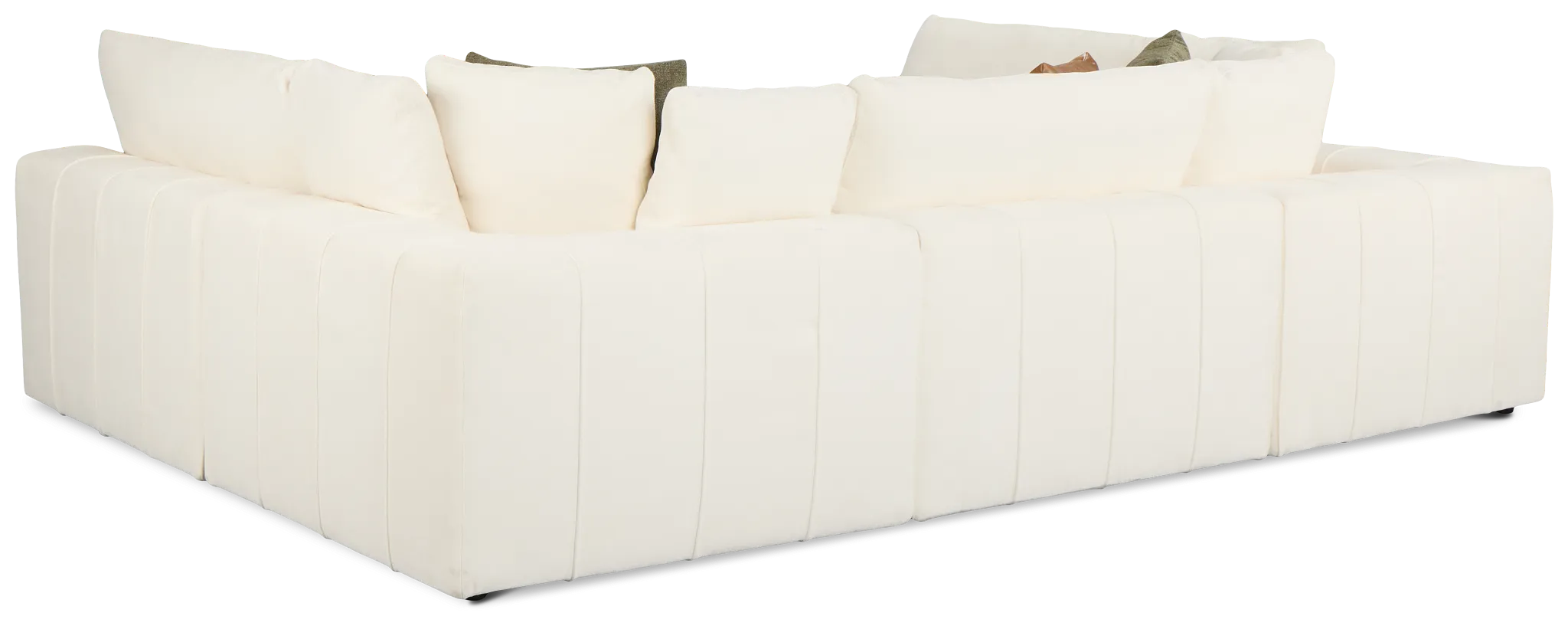 Cruz White Fabric 6-piece Pit Sectional