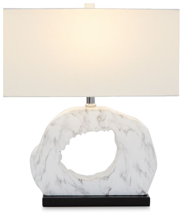 Becca White Polyresin Table Lamp