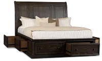 Galveston Dark Tone Sleigh Storage Bed