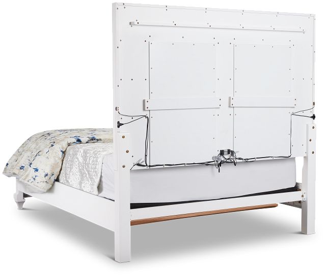Milan White Panel Bed