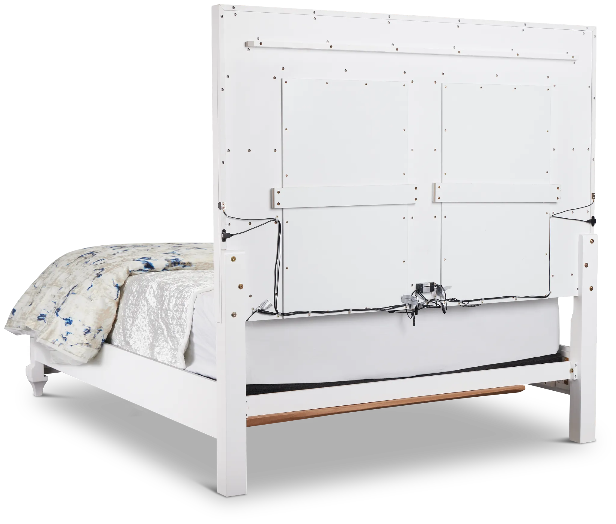 Milan White Panel Bed