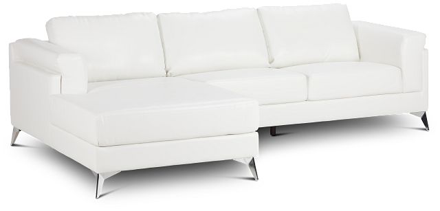 Gianna White Micro Left Chaise Sectional (1)