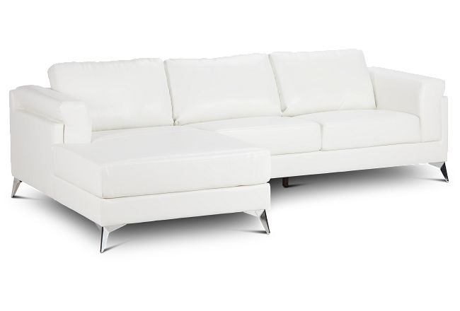 Gianna White Micro Left Chaise Sectional