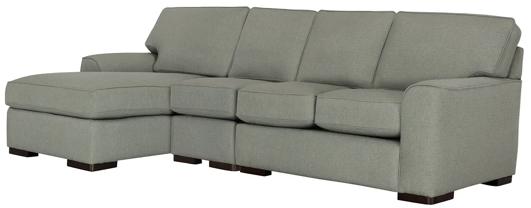 Austin Green Fabric Small Left Chaise Sectional
