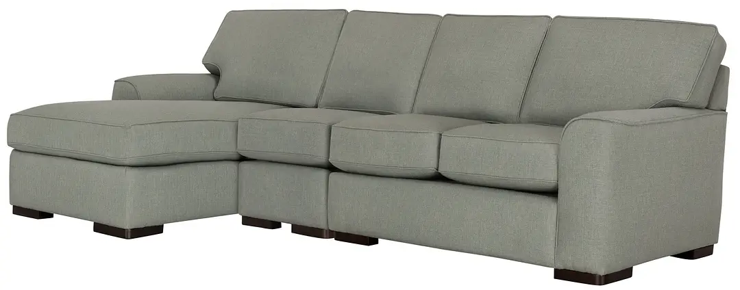 Austin Green Fabric Small Left Chaise Sectional Austin Green Fabric Small Left Chaise Sectional