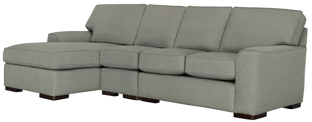 Austin Green Fabric Small Left Chaise Sectional