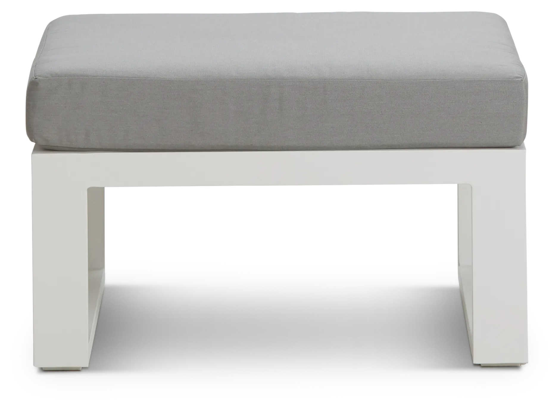 Lisbon2 Gray Aluminum Ottoman