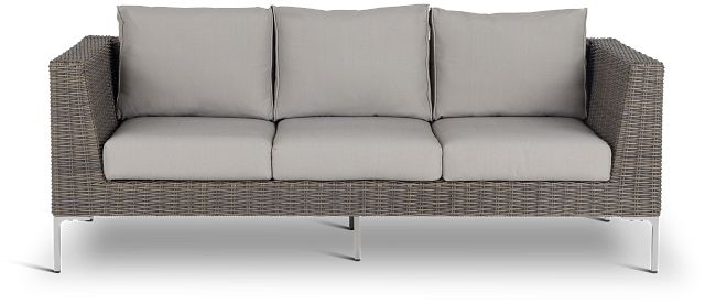 Tulum Gray Woven Sofa W/ 3 Cushion