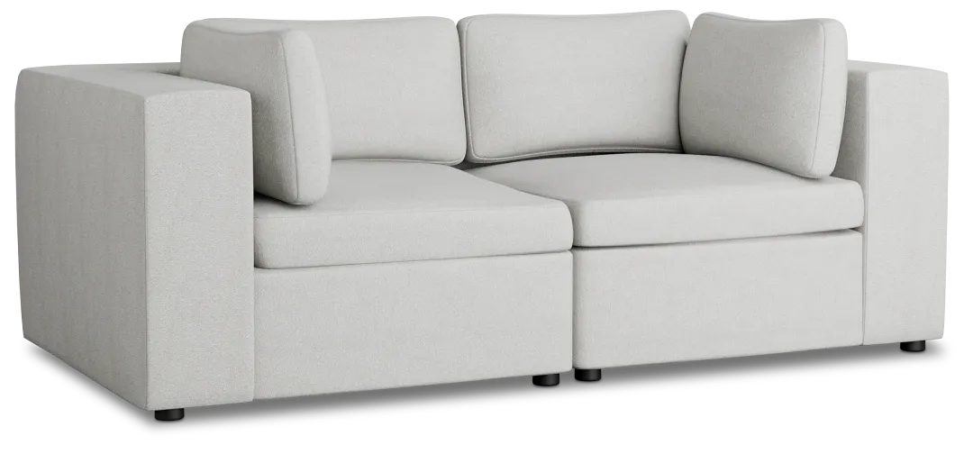 Destin Sutton Gray Fabric 2-piece Modular Sofa