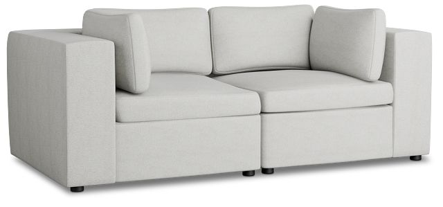 Destin Sutton Gray Fabric 2 Piece Modular Sofa